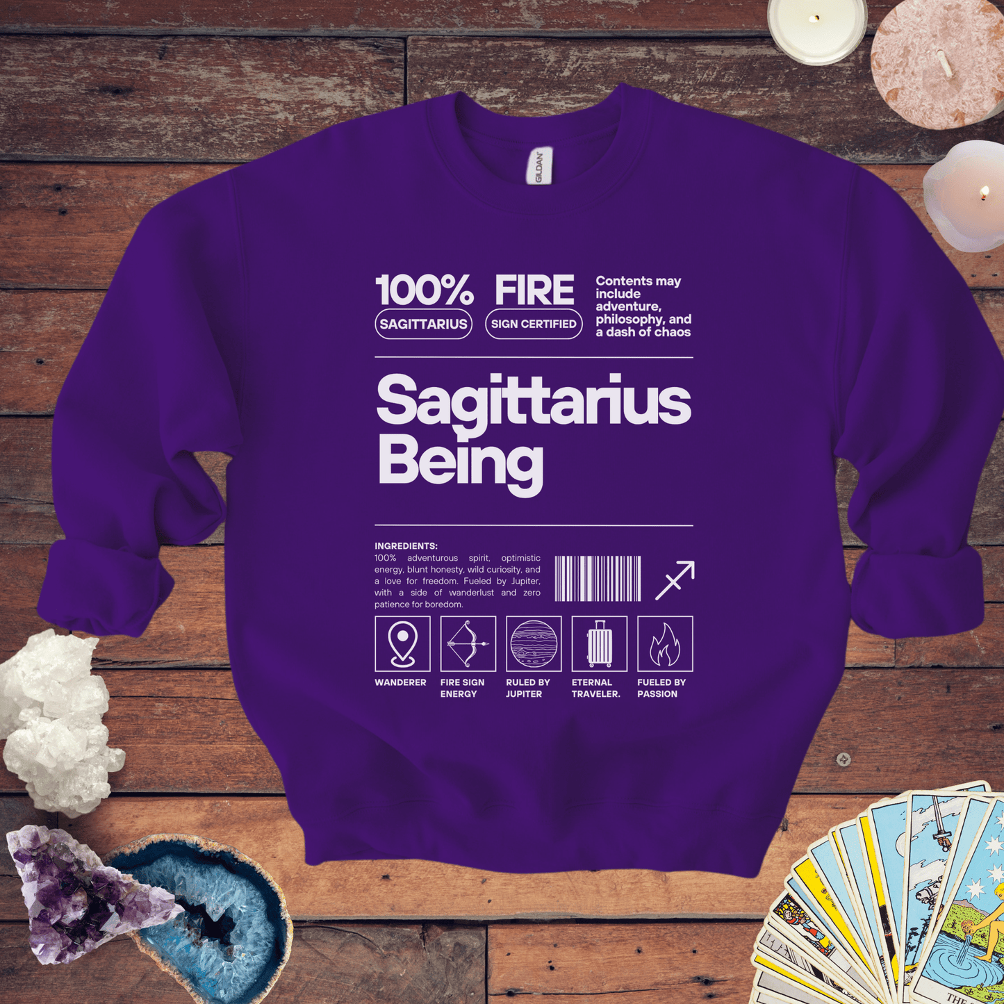 Sweatshirt S / Purple Sagittarius Being Zodiac-Inspired Sweater