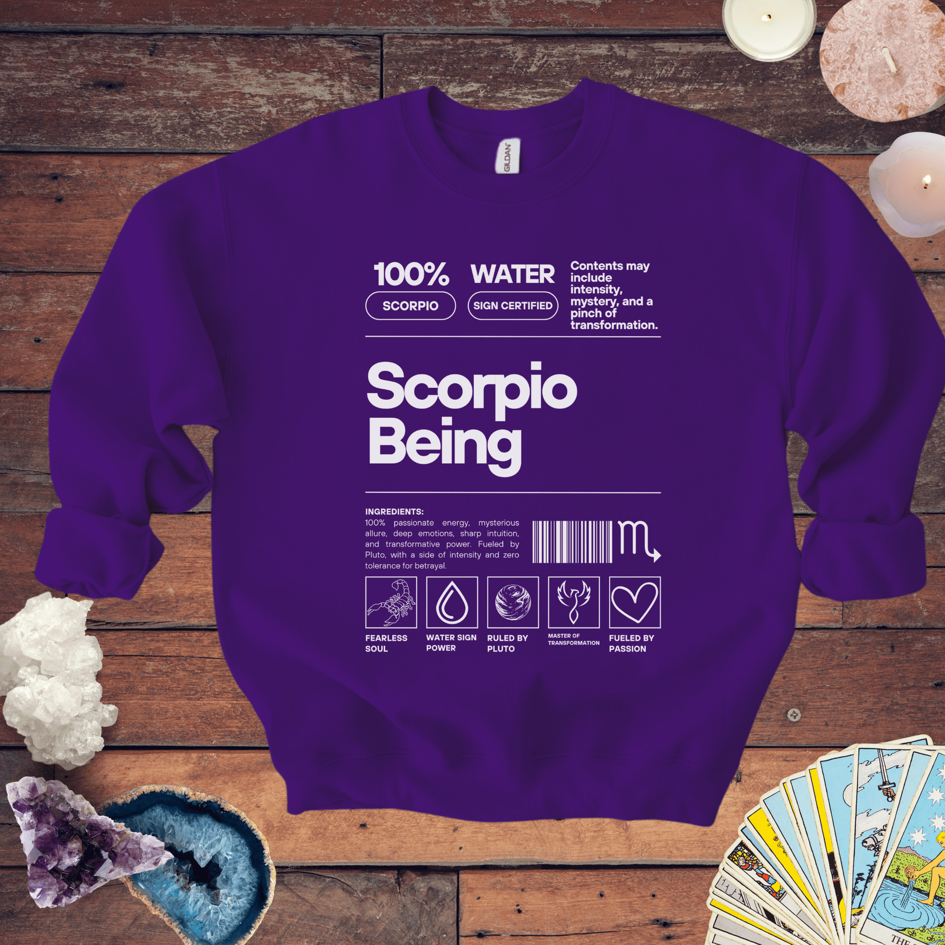 Sweatshirt S / Purple Scorpio Being - Zodiac-Inspired Sweatshirt