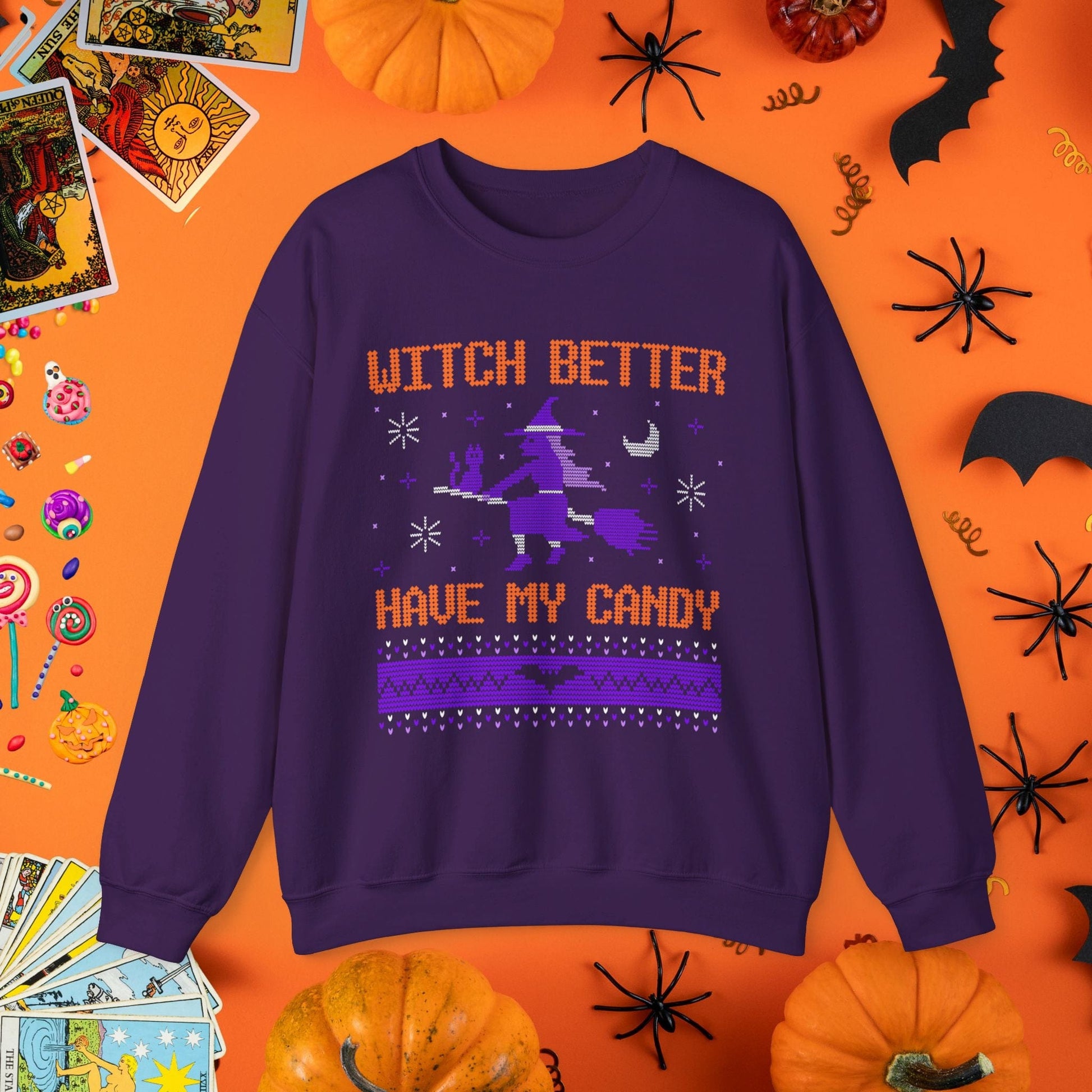 Sweatshirt S / Purple Witch Better Have My Candy - Halloween Ugly Sweater Style Crewneck - Halloween Limited Edition