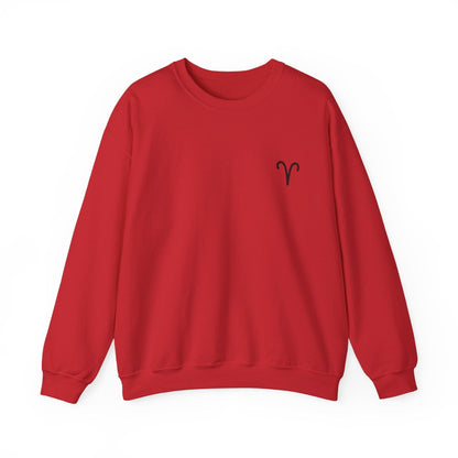 Sweatshirt S / Red Aries Minimalist Icon Crewneck Sweatshirt: Bold Simplicity for the Trailblazer