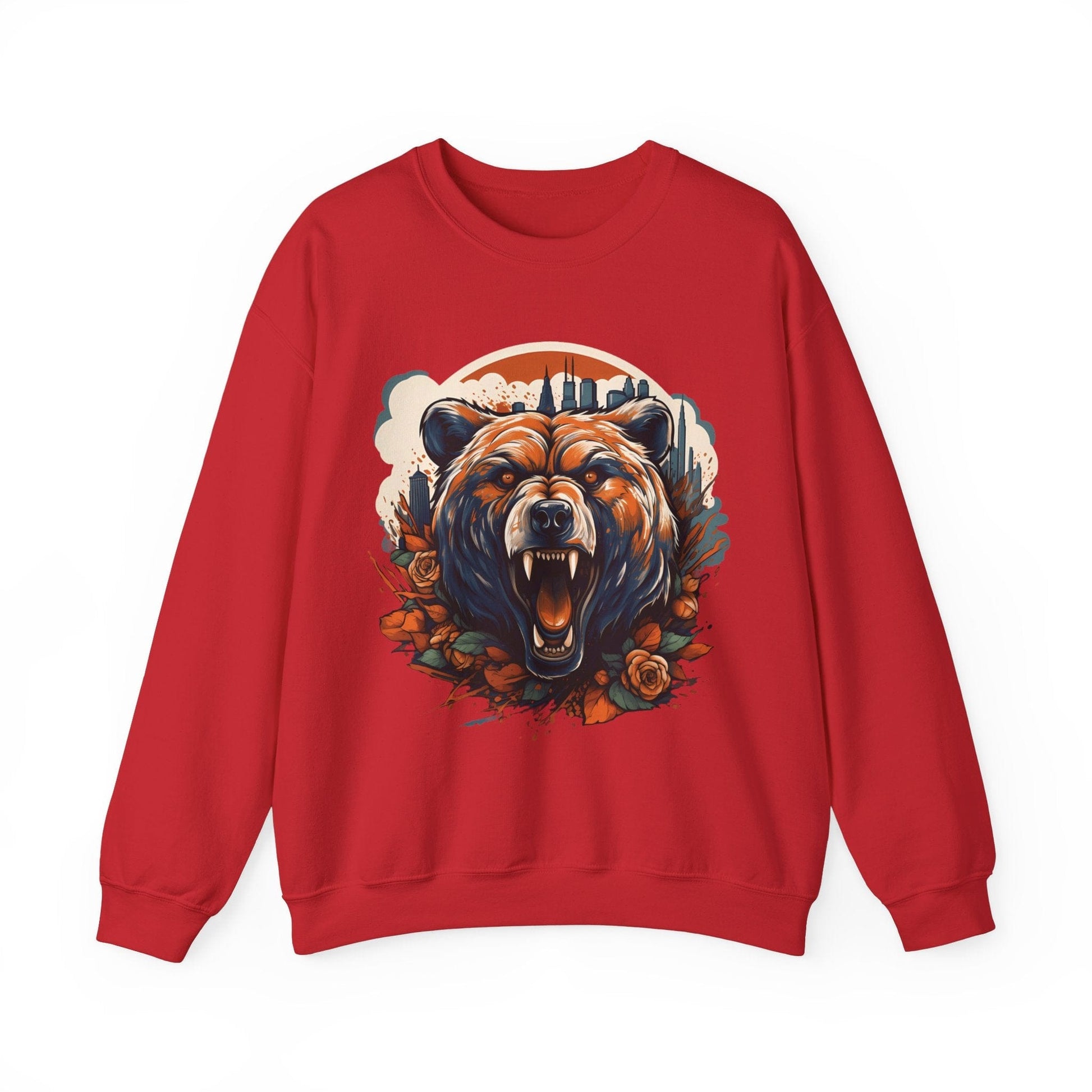 Sweatshirt S / Red Chicago Bears Floral Vintage Sweatshirt