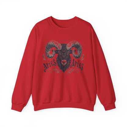 Sweatshirt S / Red Cosmic Ram Aries Soft Sweater: Embrace Your Fire