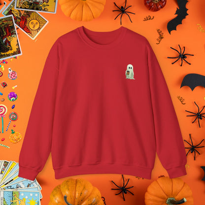 Sweatshirt S / Red Spooky Coffee Ghost Sweatshirt - Halloween Limited Edition