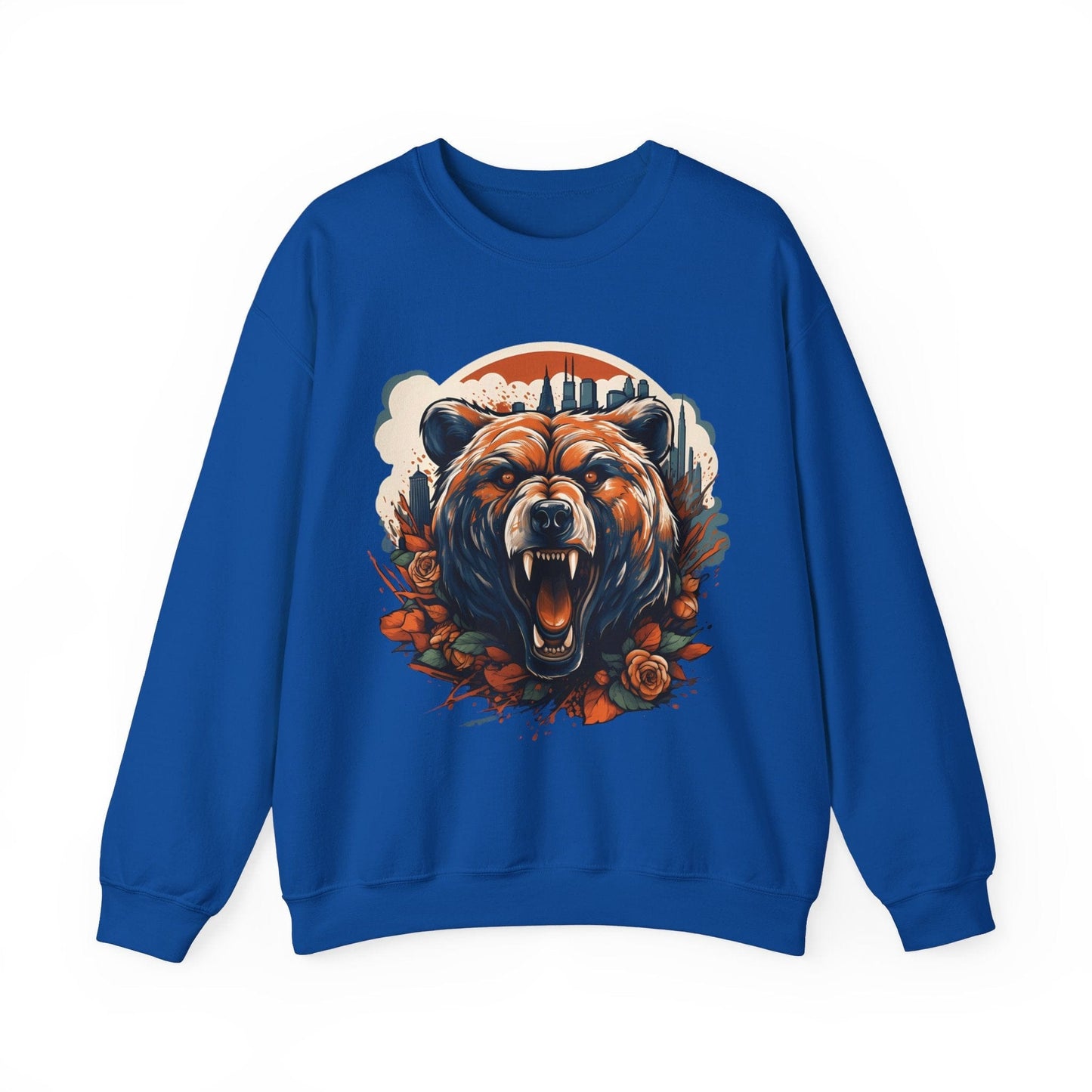 Sweatshirt S / Royal Chicago Bears Floral Vintage Sweatshirt