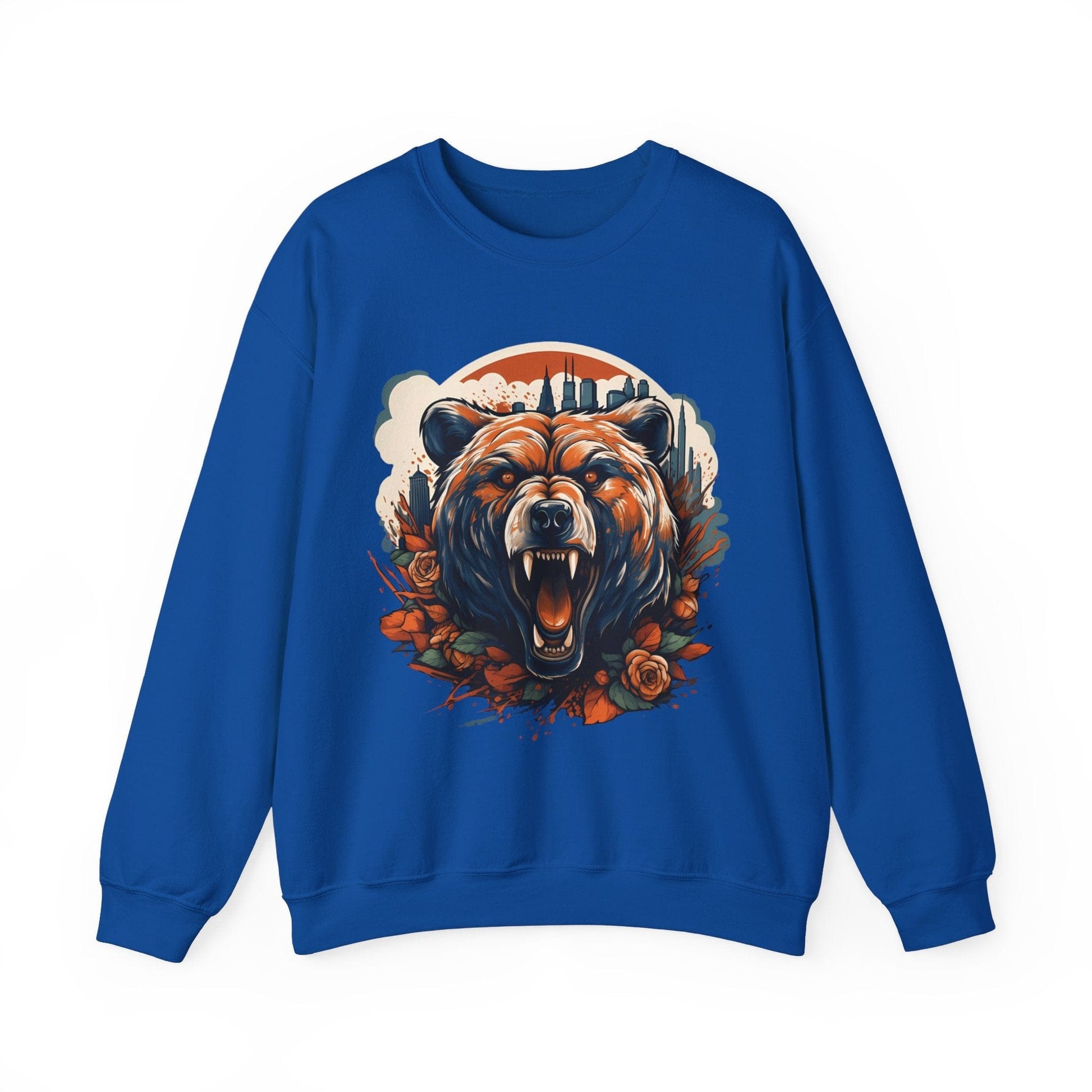 Sweatshirt S / Royal Chicago Bears Floral Vintage Sweatshirt