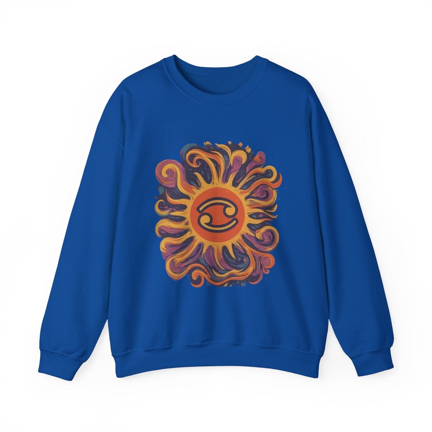 Sweatshirt S / Royal Cosmic Cancer Sweater: Groovy 60s Vibes