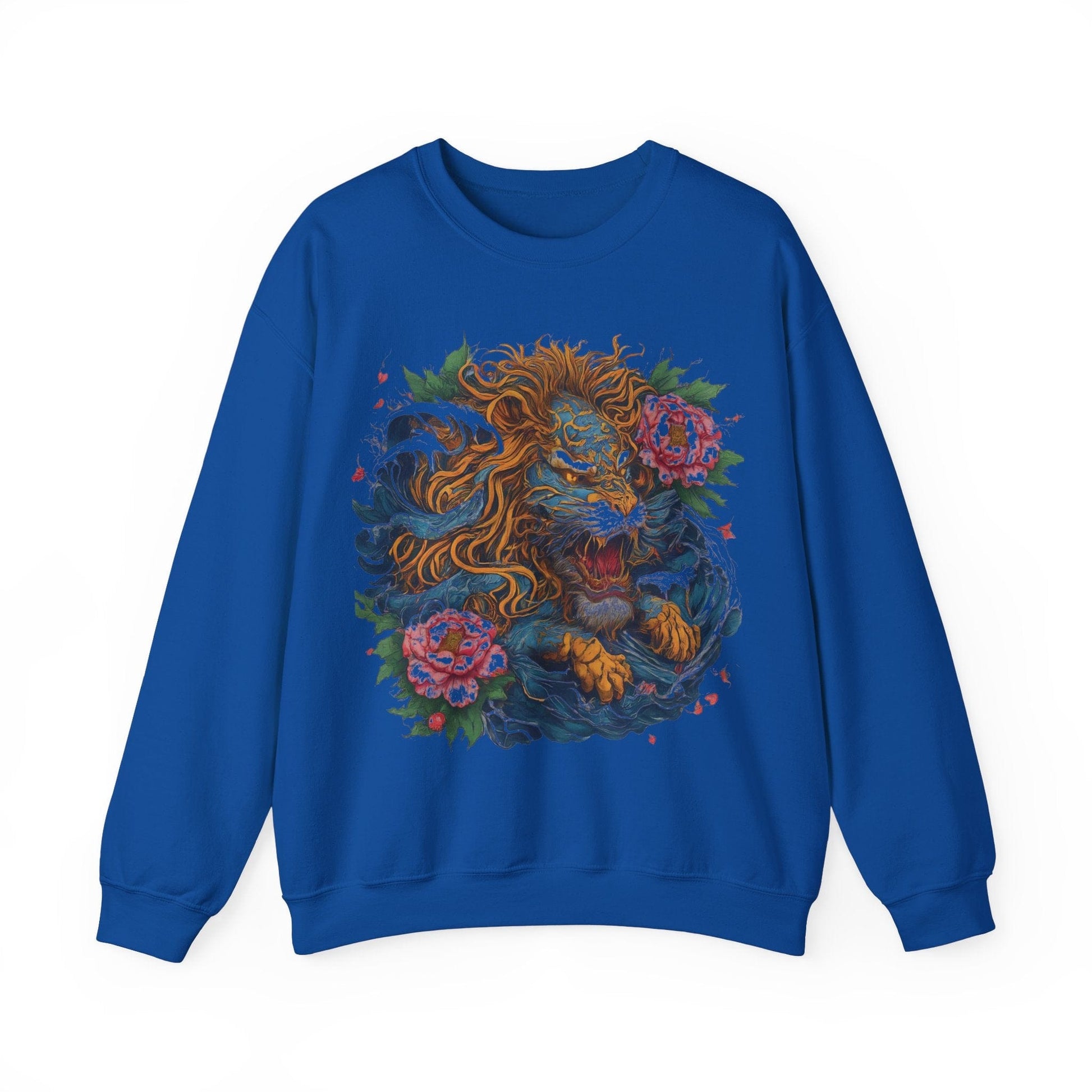 Sweatshirt S / Royal Japanese Irezumi Leo Soft Crewneck Sweatshirt