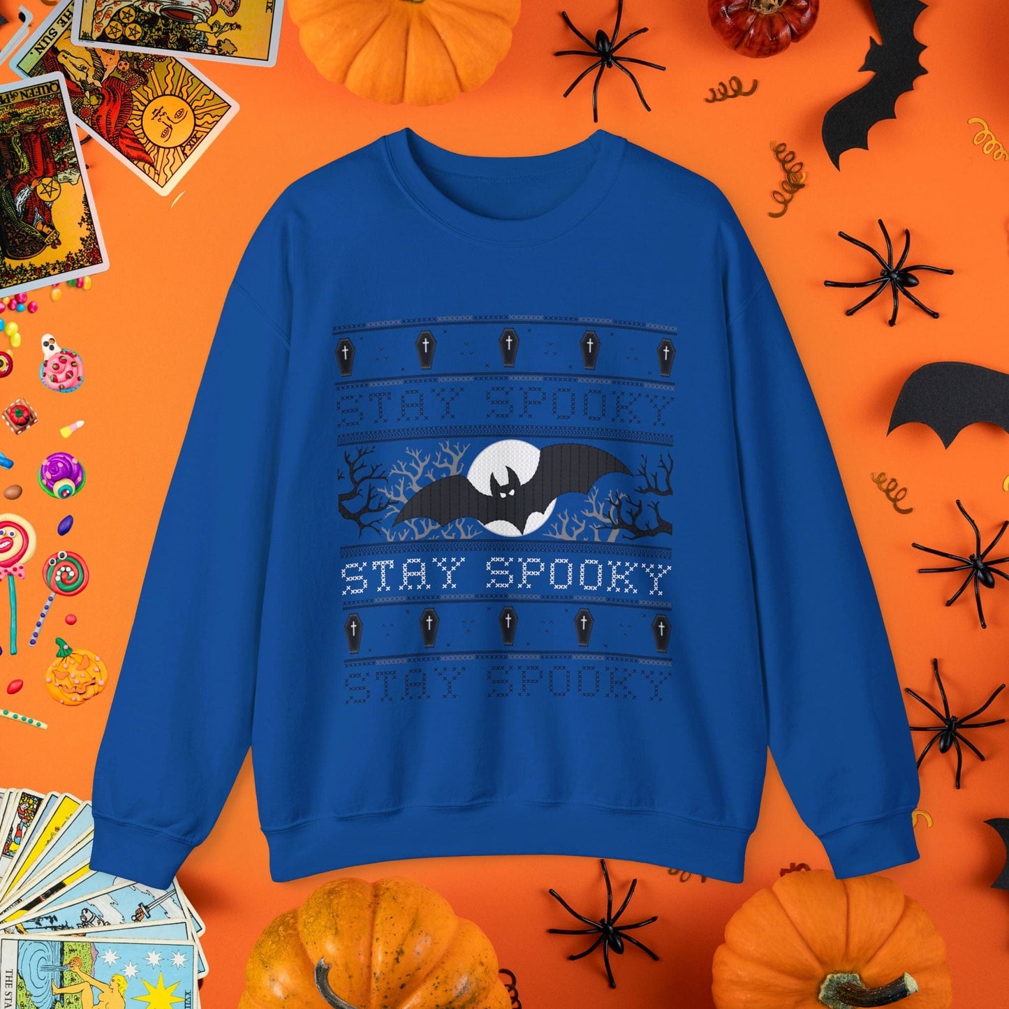 Sweatshirt S / Royal Stay Spooky - Halloween Ugly Sweater Style Crewneck - Halloween Limited Edition