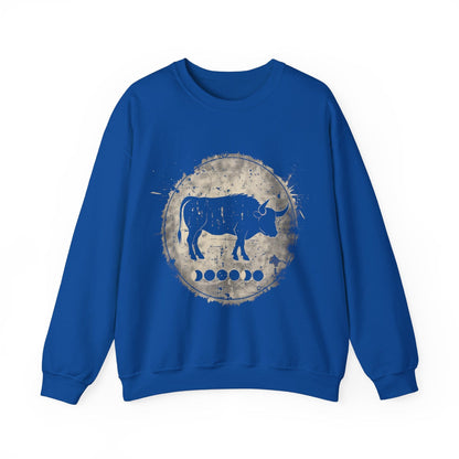 Sweatshirt S / Royal Taurus Lunar Phase Sweater
