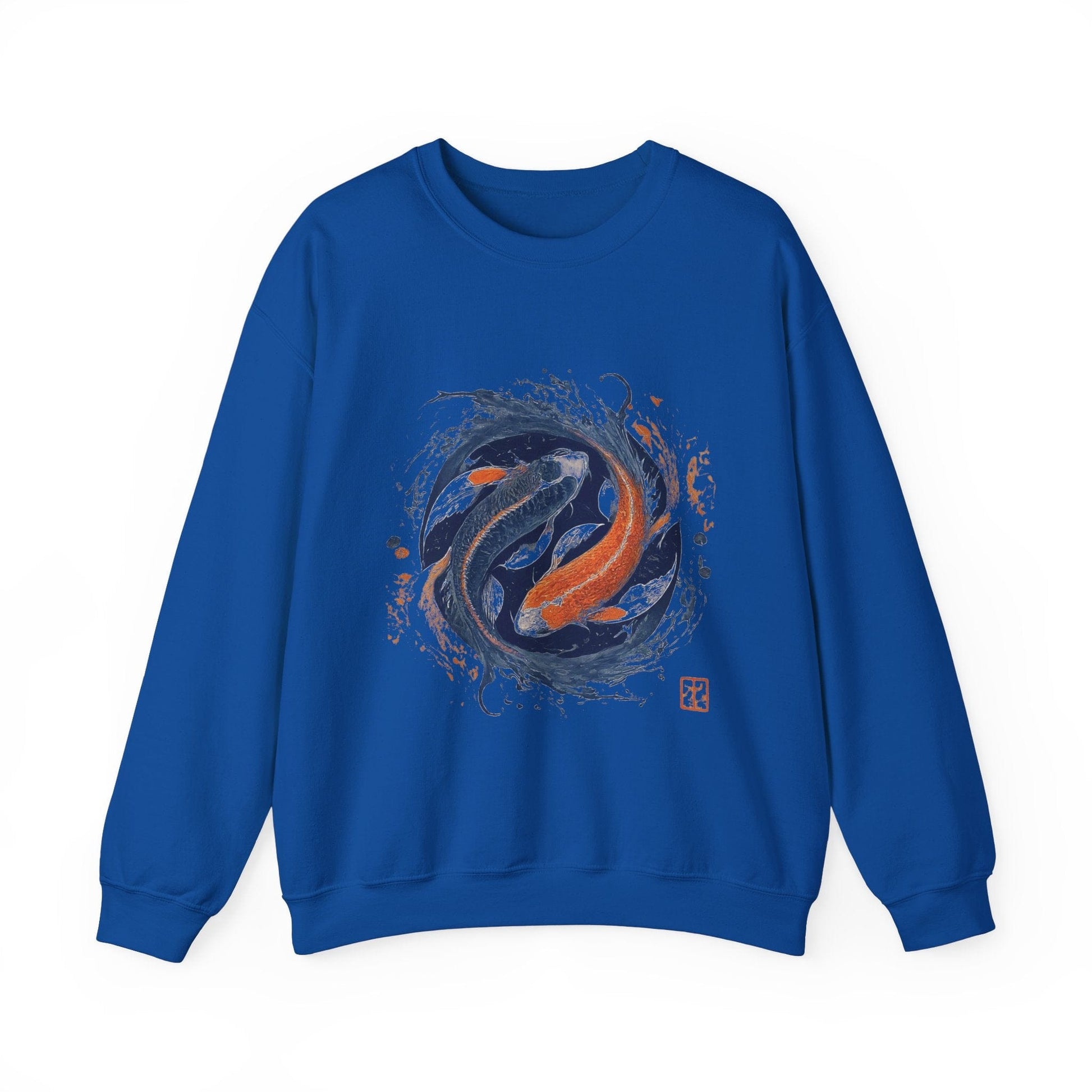 Sweatshirt S / Royal Traditional Koi Pisces Soft Sweater: Embrace the Depths
