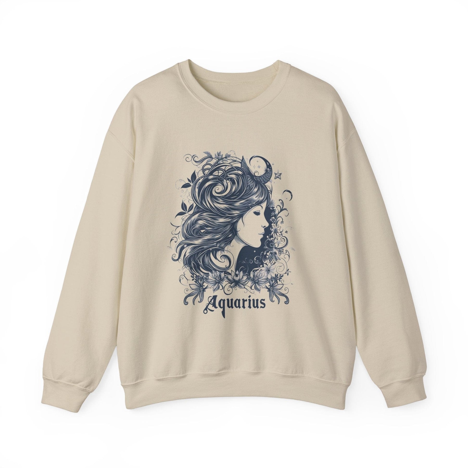 Sweatshirt S / Sand Aquarius Whirlwind Elegance Sweatshirt: A Tribute to the Water Bearer