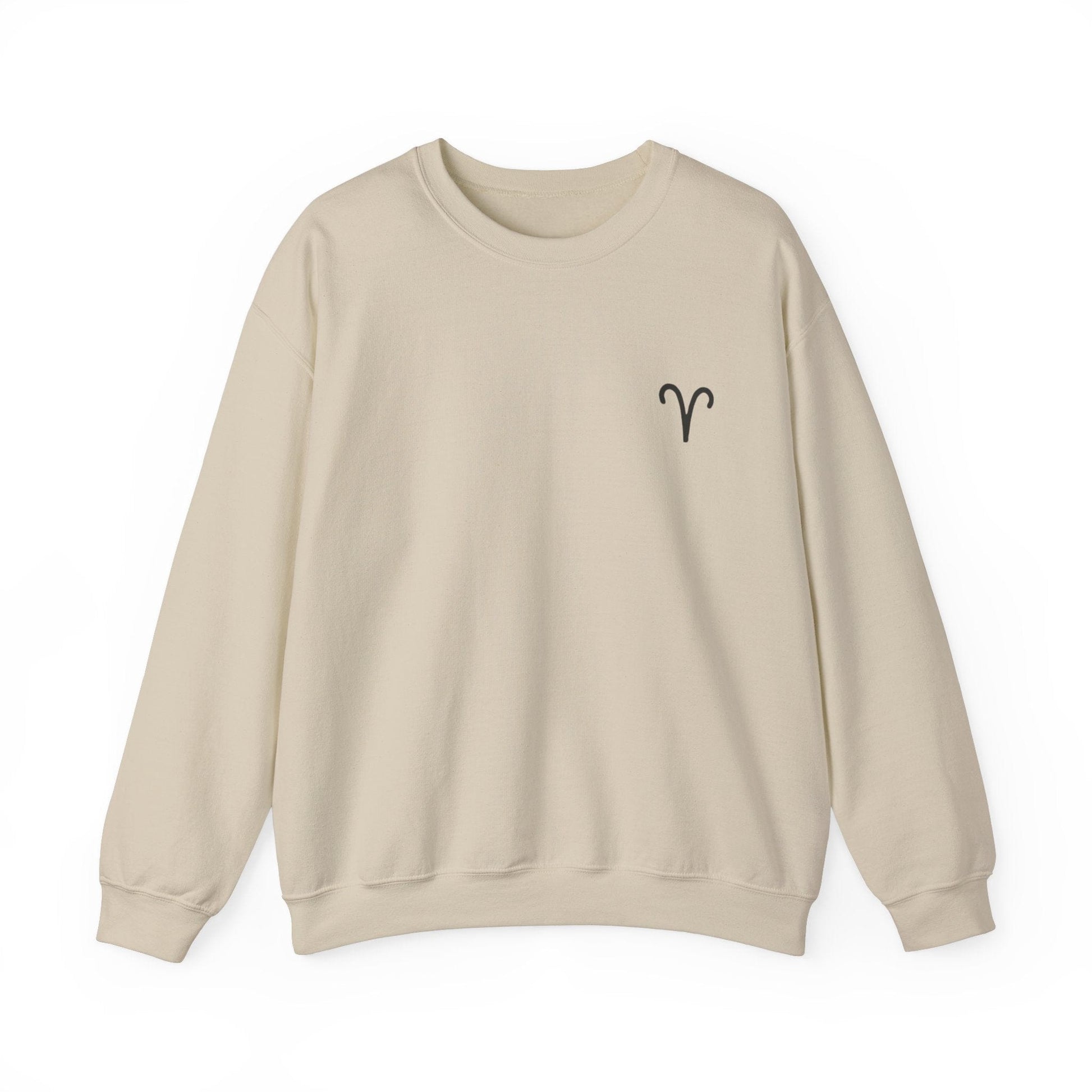 Sweatshirt S / Sand Aries Minimalist Icon Crewneck Sweatshirt: Bold Simplicity for the Trailblazer
