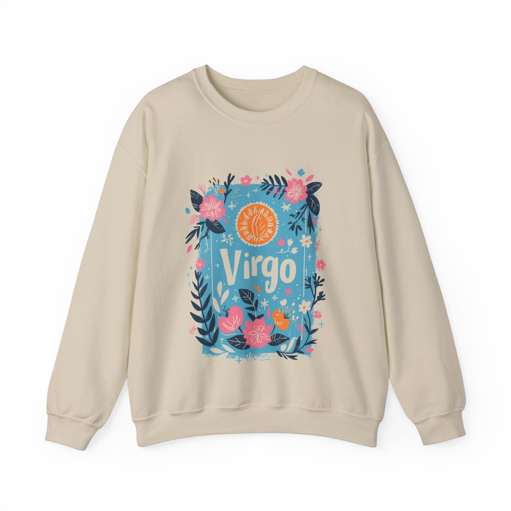 Sweatshirt S / Sand "Botanic Maiden" Virgo Sweater: Blooming Precision