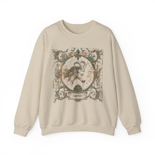 Sweatshirt S / Sand Capricorn Baroque Constellation Sweater: A Tapestry of Stars