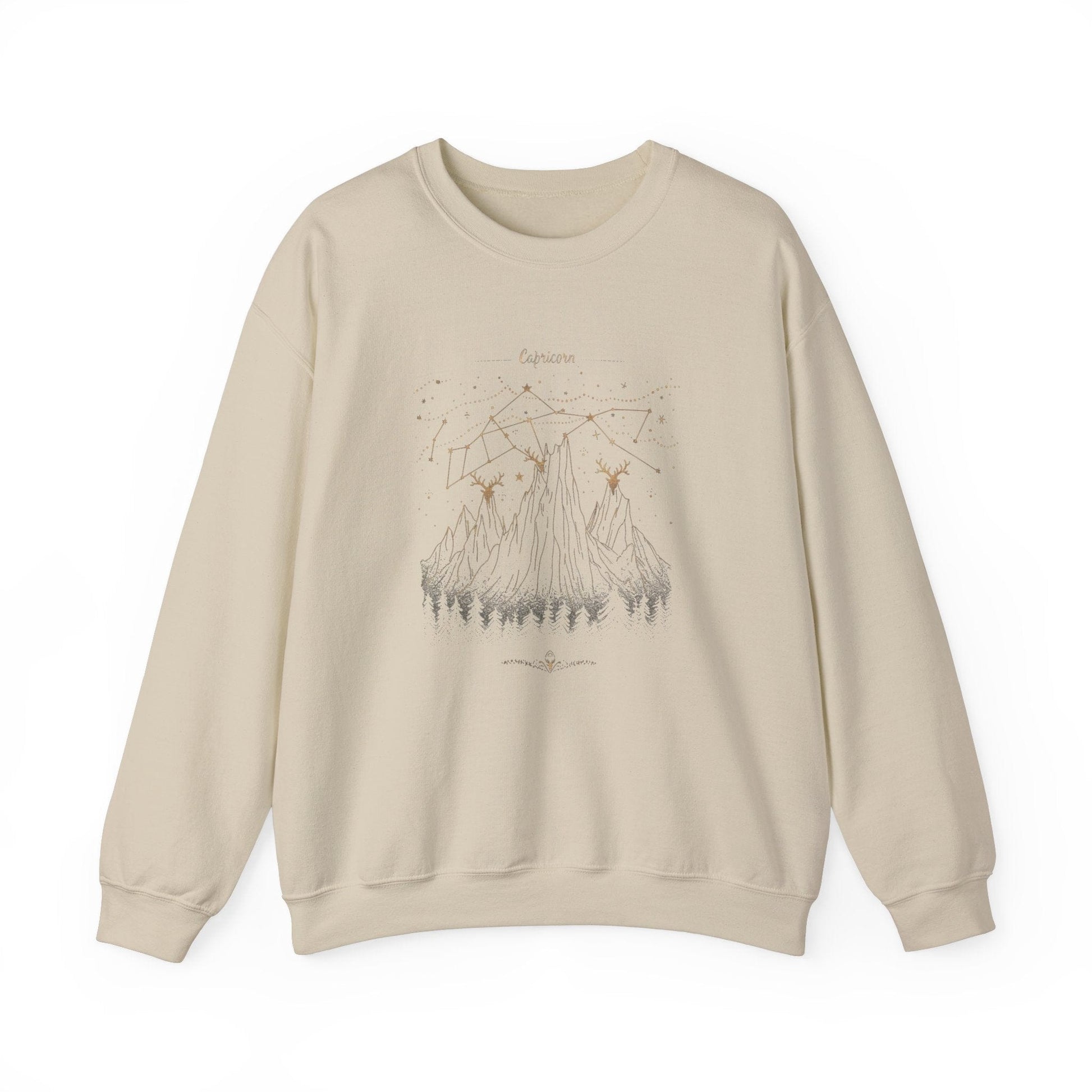 Sweatshirt S / Sand Capricorn Celestial Summit Sweater: Stellar Ascent