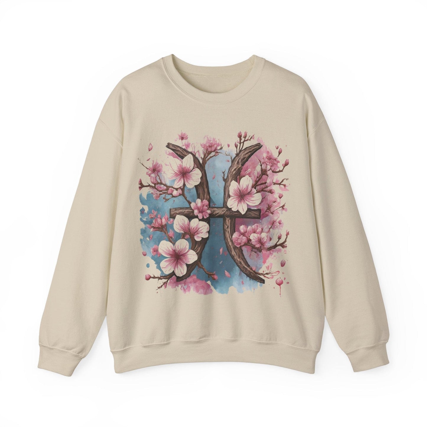 Sweatshirt S / Sand Cherry Blossom Pisces Soft Sweater