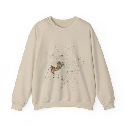 Sweatshirt S / Sand Constellation Lines Sweater