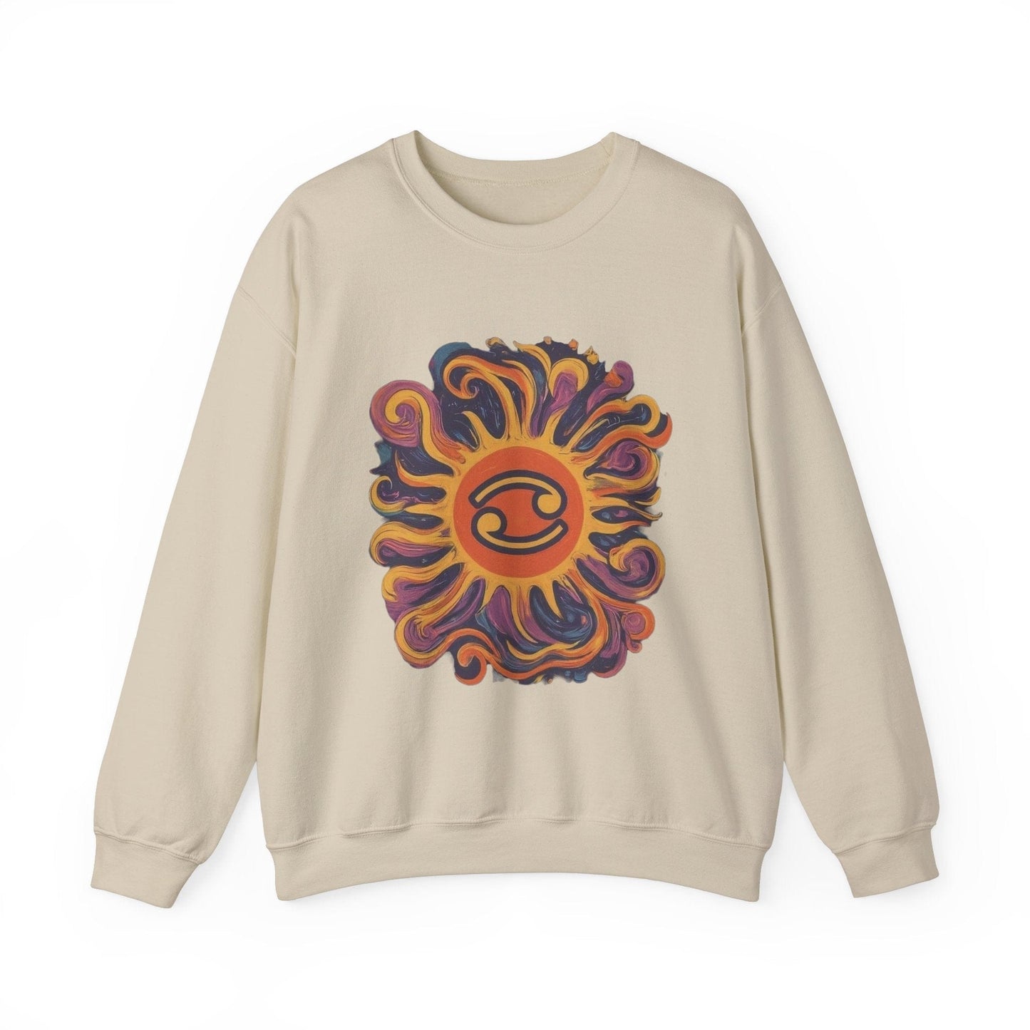 Sweatshirt S / Sand Cosmic Cancer Sweater: Groovy 60s Vibes