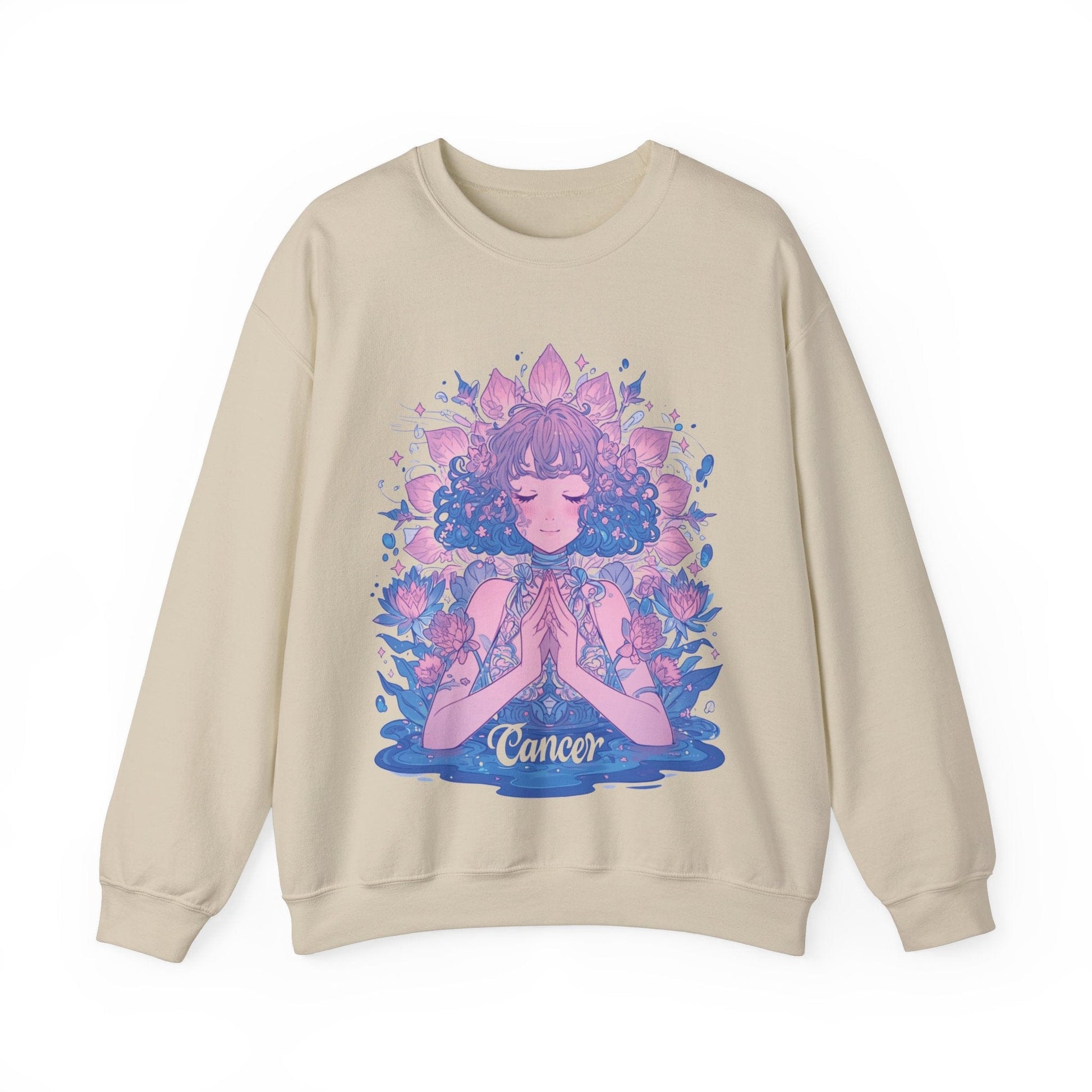 Sweatshirt S / Sand Lunar Bloom Cancer Sweater: Embrace Tranquility