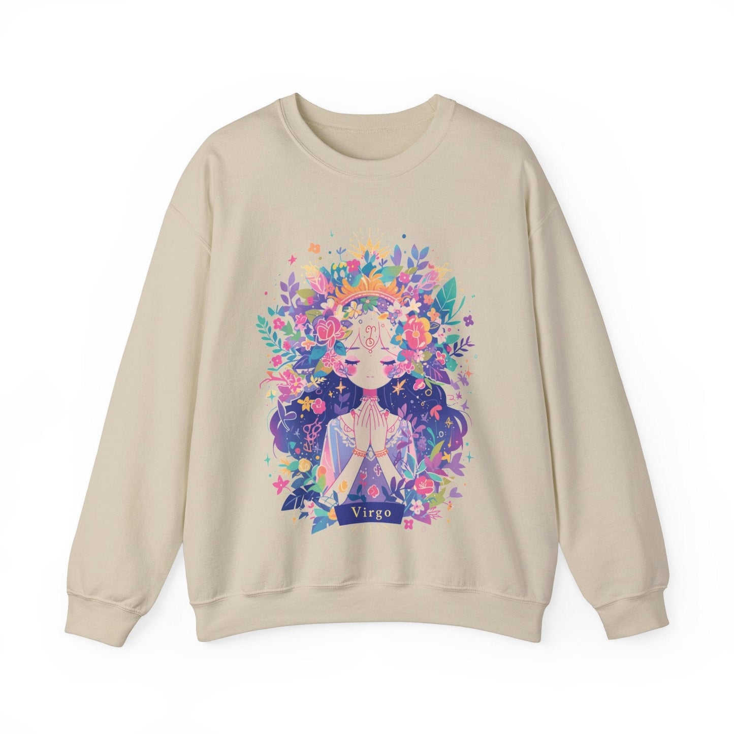 Sweatshirt S / Sand Neon Blossom Virgo Sweater: Glow of Serenity