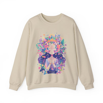 Sweatshirt S / Sand Neon Blossom Virgo Sweater: Glow of Serenity