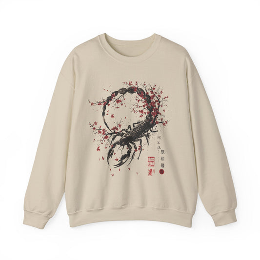 Sweatshirt S / Sand Scorpio Intensity Extra Soft Sweater: Japanese Art in Premium Cotton Blend