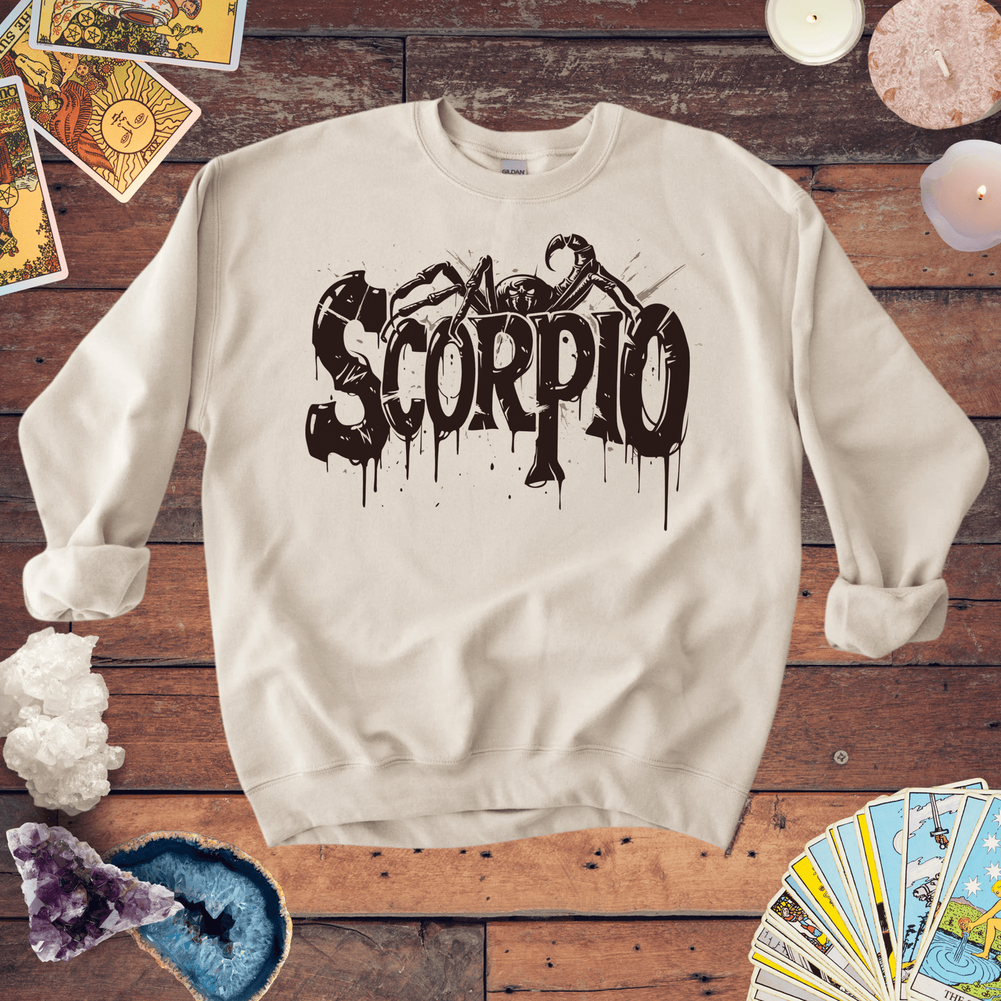 Sweatshirt S / Sand Sting of Mystery Scorpio Sweater: Embrace the Darkness