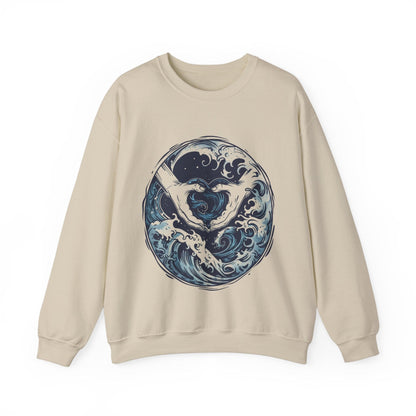 Sweatshirt S / Sand Waves of Wisdom Aquarius Sweater: Navigate the Waters of Intellect