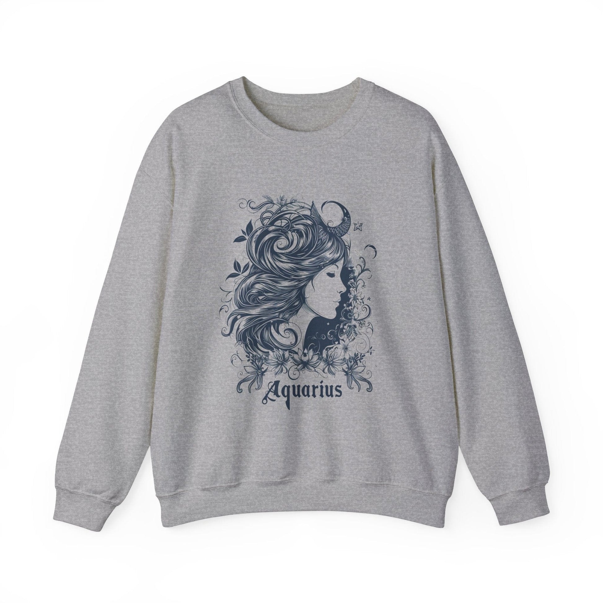 Sweatshirt S / Sport Grey Aquarius Whirlwind Elegance Sweatshirt: A Tribute to the Water Bearer