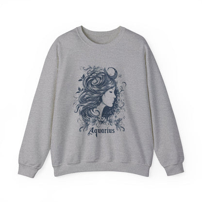 Sweatshirt S / Sport Grey Aquarius Whirlwind Elegance Sweatshirt: A Tribute to the Water Bearer