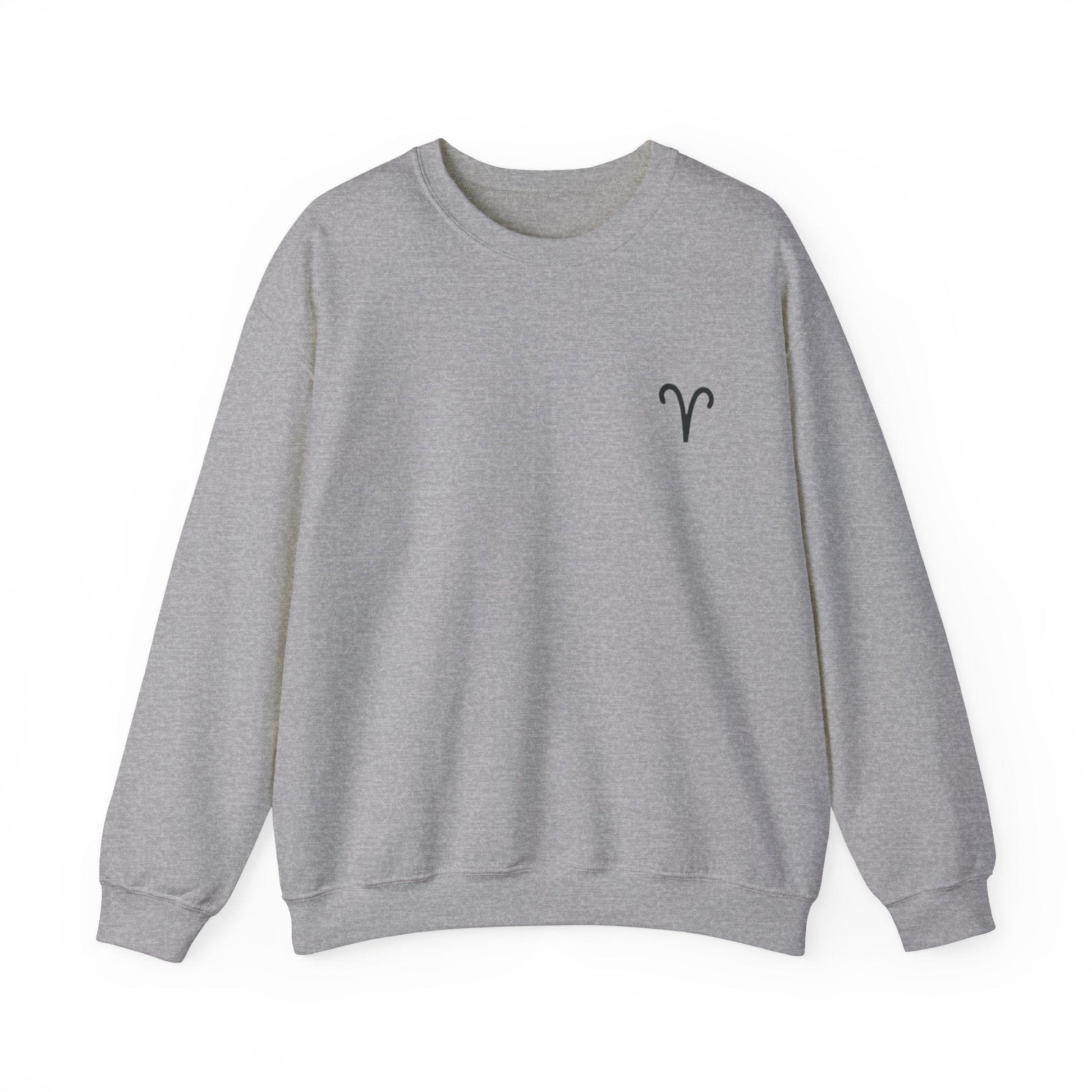 Sweatshirt S / Sport Grey Aries Minimalist Icon Crewneck Sweatshirt: Bold Simplicity for the Trailblazer