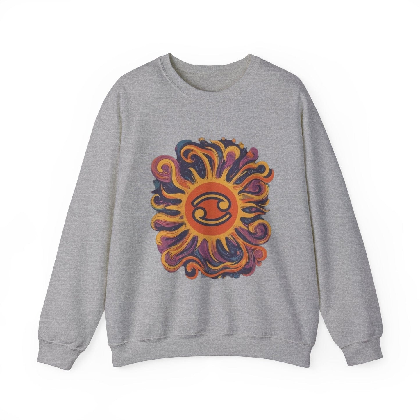 Sweatshirt S / Sport Grey Cosmic Cancer Sweater: Groovy 60s Vibes