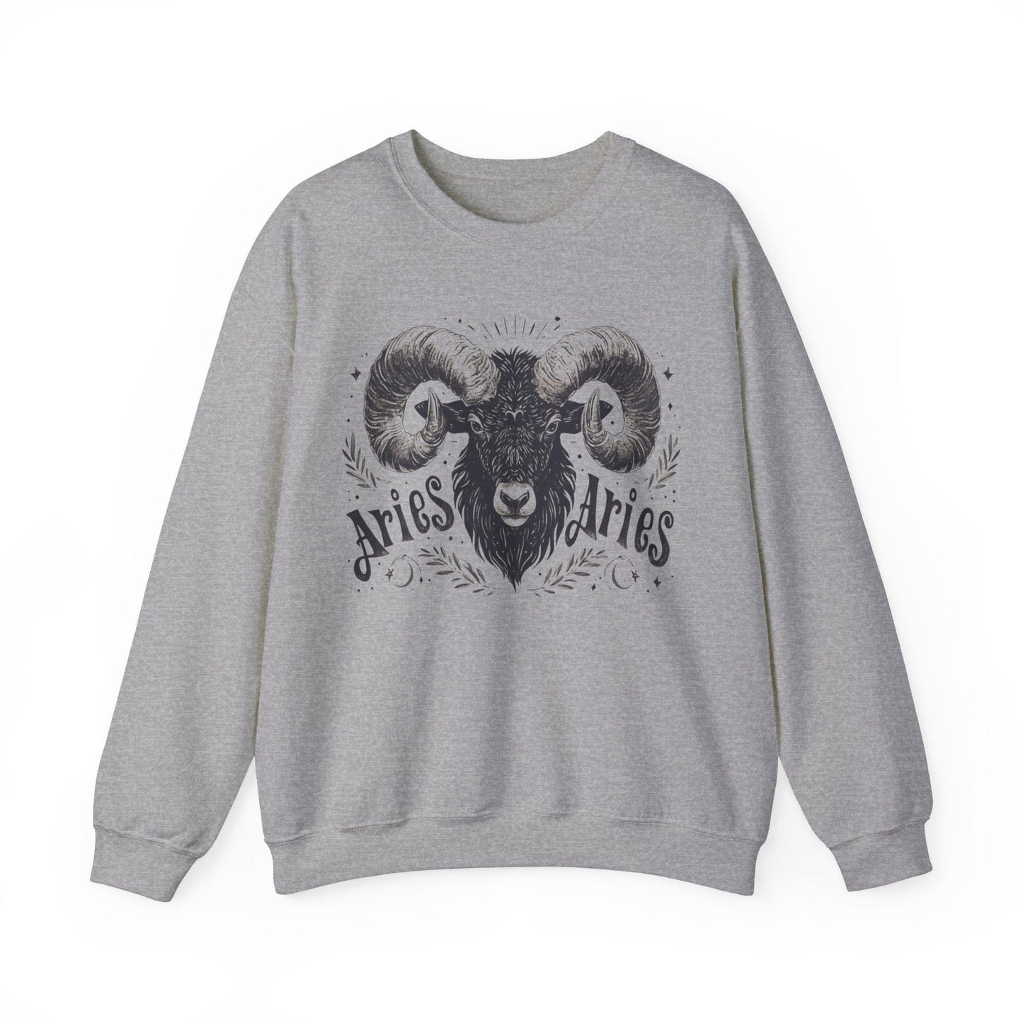 Sweatshirt S / Sport Grey Cosmic Ram Aries Soft Sweater: Embrace Your Fire