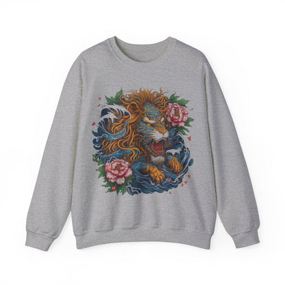 Sweatshirt S / Sport Grey Japanese Irezumi Leo Soft Crewneck Sweatshirt