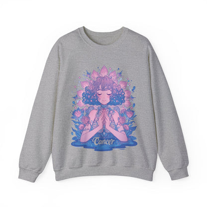 Sweatshirt S / Sport Grey Lunar Bloom Cancer Sweater: Embrace Tranquility