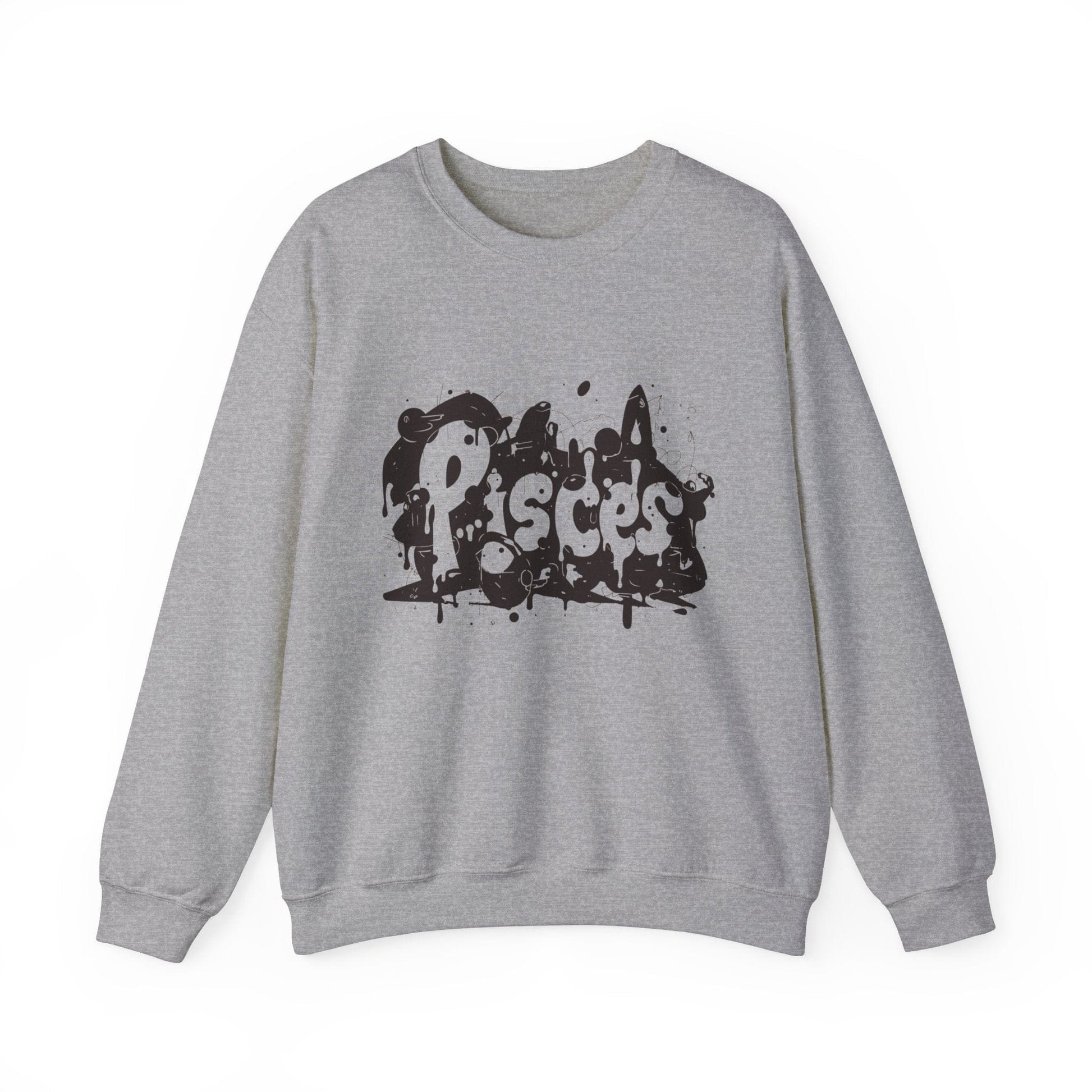 Sweatshirt S / Sport Grey Piscean Inkflow Pisces Sweater: Serene Depths