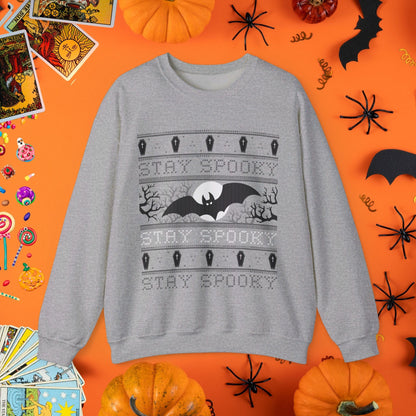 Sweatshirt S / Sport Grey Stay Spooky - Halloween Ugly Sweater Style Crewneck - Halloween Limited Edition