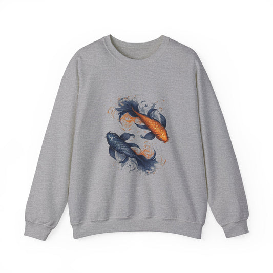 Sweatshirt S / Sport Grey Traditional Pisces Koi Soft Sweater