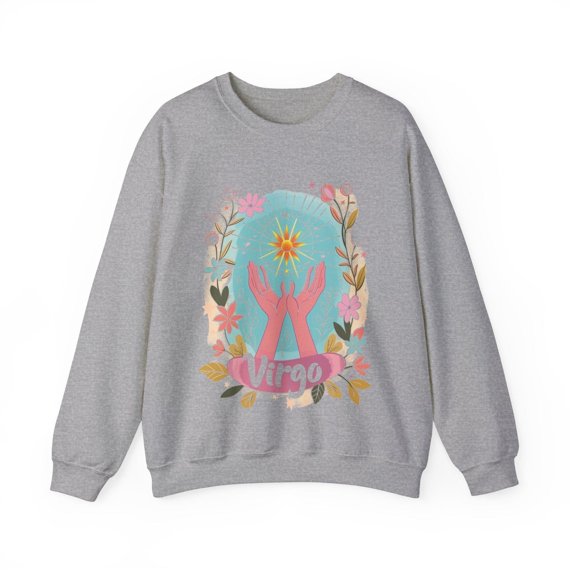 Sweatshirt S / Sport Grey Virgo's Bloom Soft Sweater: Embrace Your Inner Garden