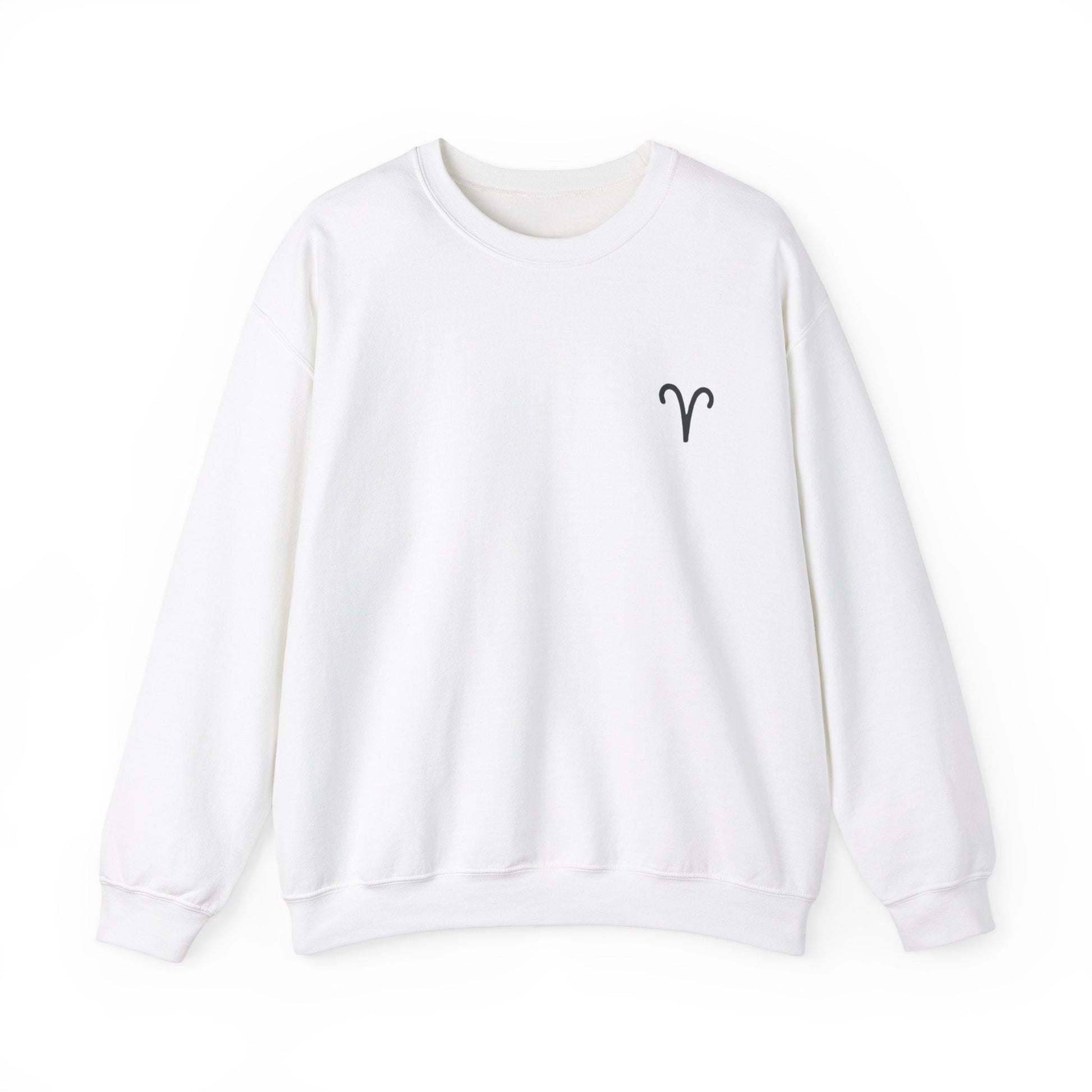 Sweatshirt S / White Aries Minimalist Icon Crewneck Sweatshirt: Bold Simplicity for the Trailblazer