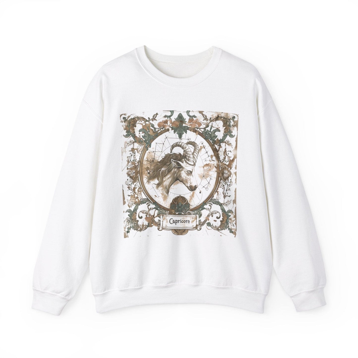 Sweatshirt S / White Capricorn Baroque Constellation Sweater: A Tapestry of Stars