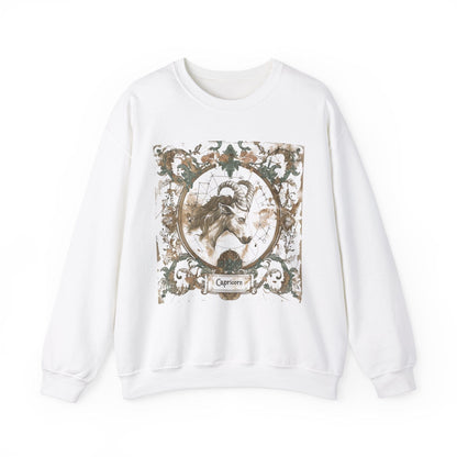 Sweatshirt S / White Capricorn Baroque Constellation Sweater: A Tapestry of Stars