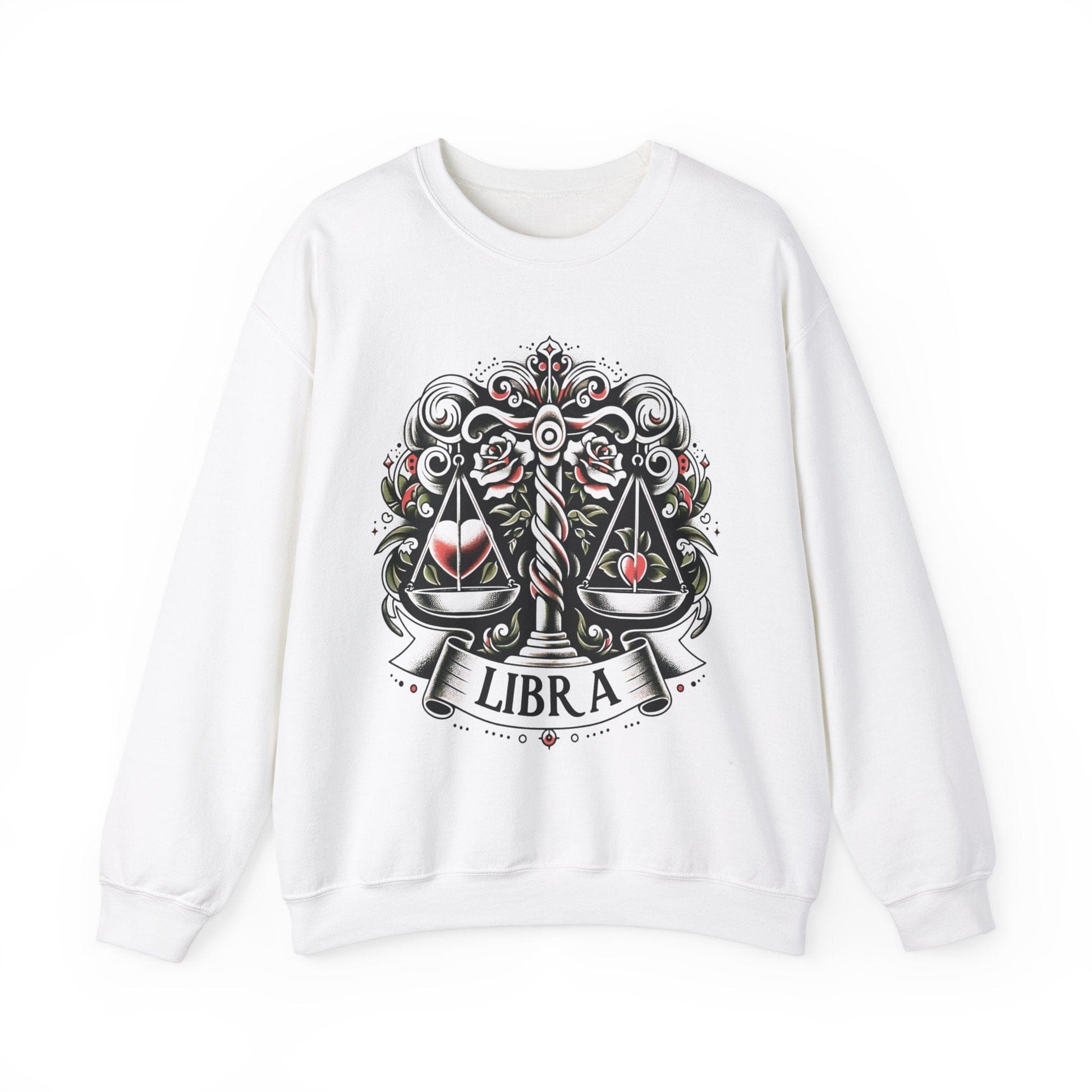 Sweatshirt S / White Libra Scales of Justice Soft Sweater: Equilibrium in Style
