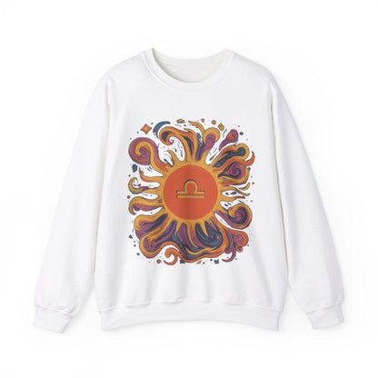 Sweatshirt S / White Libra Solar Balance Soft Sweater: Equilibrium in Style
