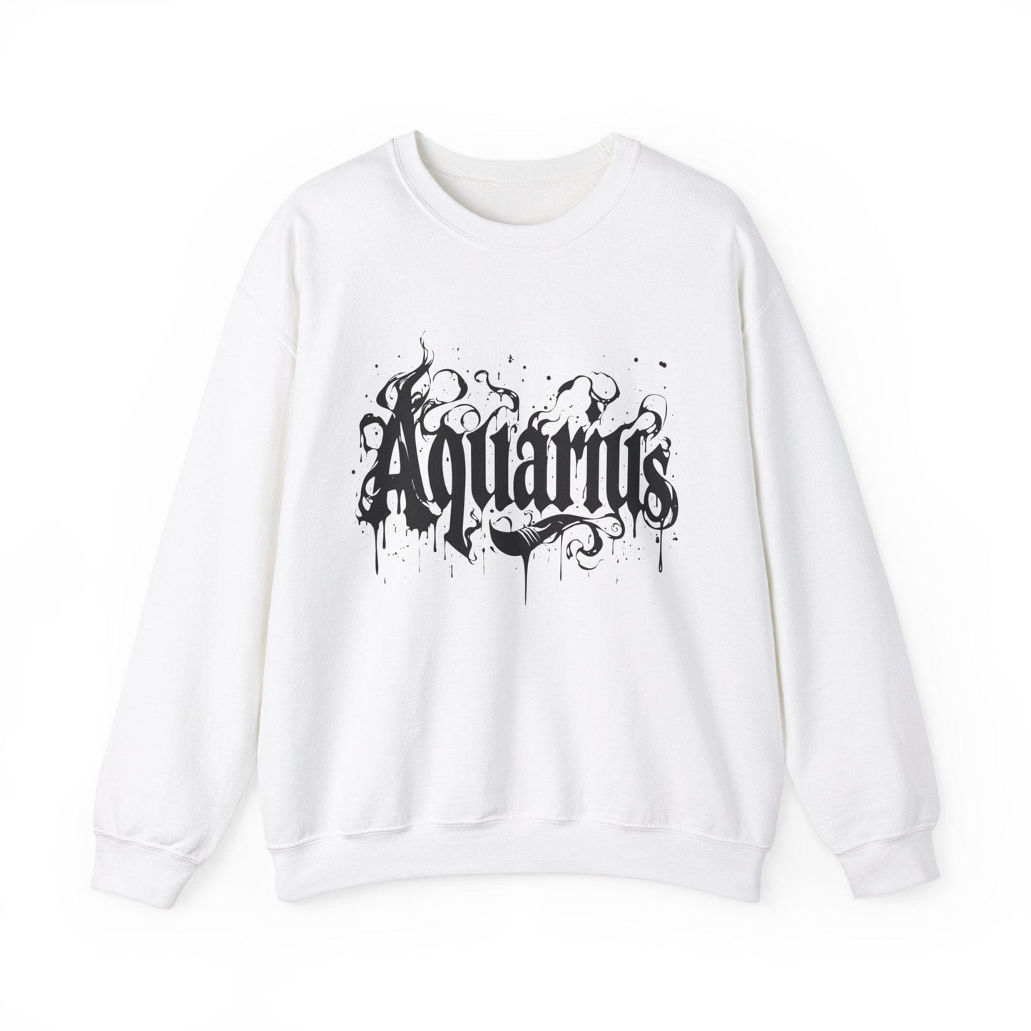 Sweatshirt S / White Stellar Flow Aquarius Sweater: Embrace the Cosmic Wave