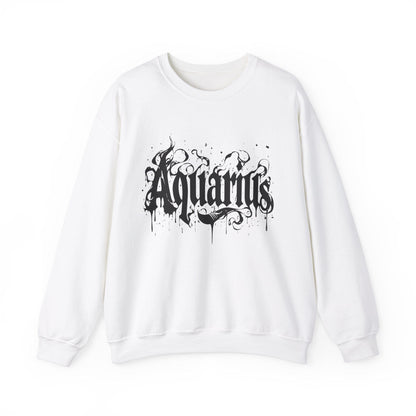 Sweatshirt S / White Stellar Flow Aquarius Sweater: Embrace the Cosmic Wave