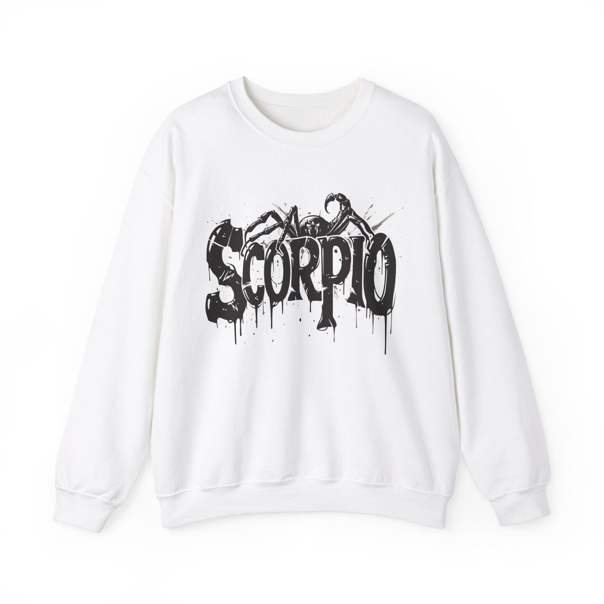 Sweatshirt S / White Sting of Mystery Scorpio Sweater: Embrace the Darkness