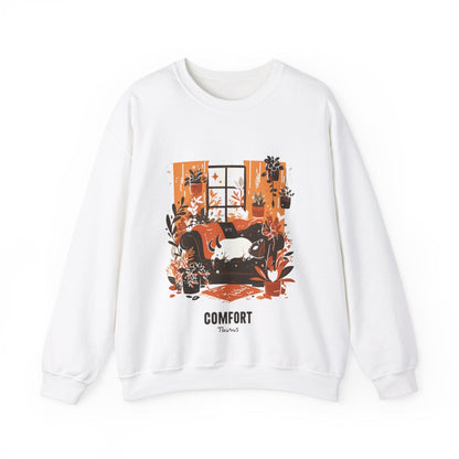 Sweatshirt S / White Taurus Zodiac Comfort: Astro Seeker Sweater