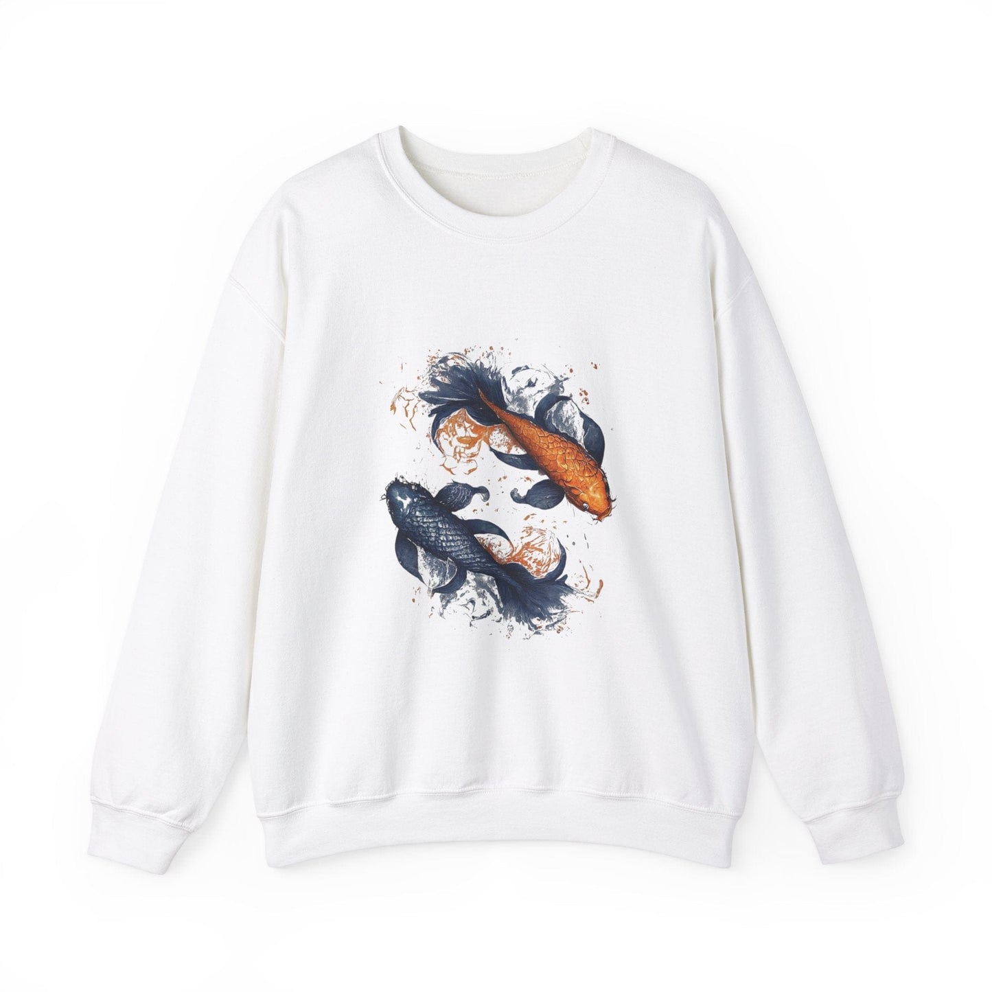 Sweatshirt S / White Traditional Pisces Koi Soft Sweater