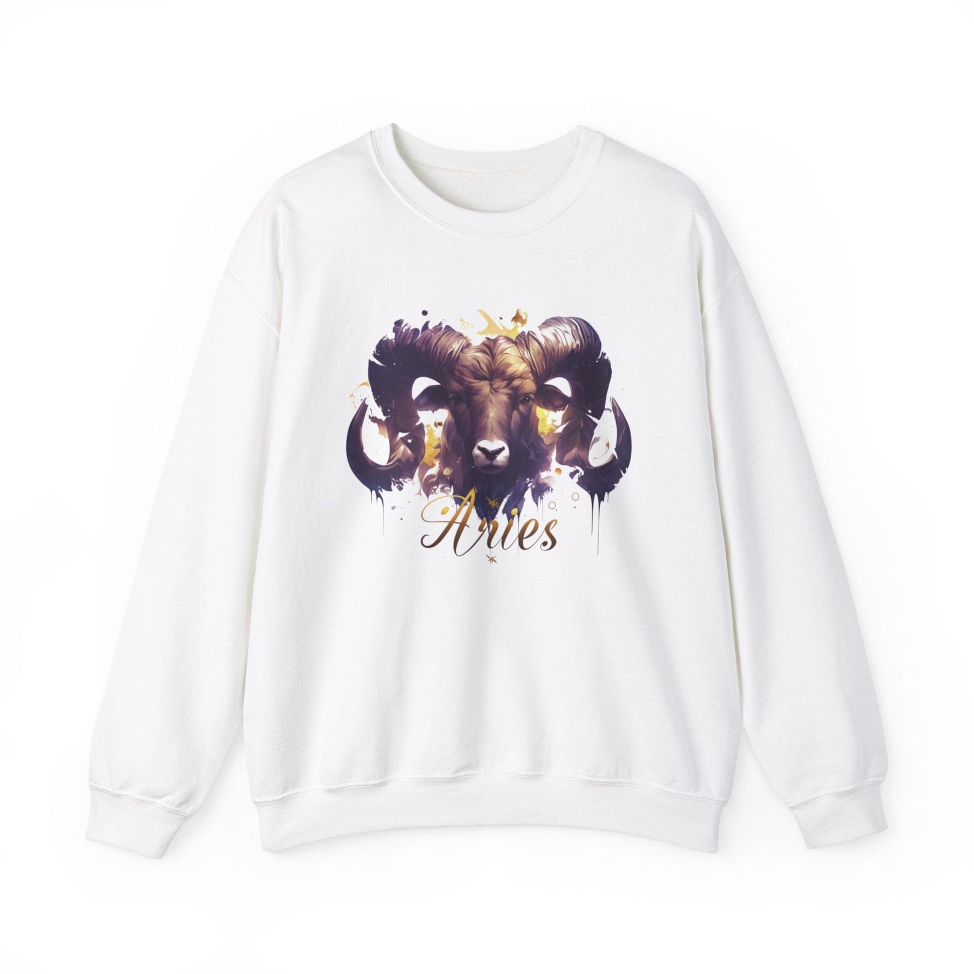 Sweatshirt S / White Vivid Aries Spirit Soft Sweater: Embrace Your Fire